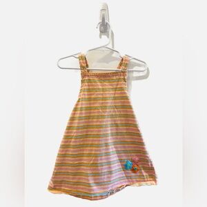 Vintage Colorful Striped Kids Casual Dress & Bloomers